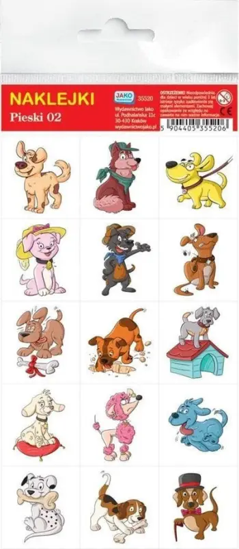 Ngjitësa dekorative Jako Publishing House Doggies, set figurash qenushë, shumëngjyrëshe