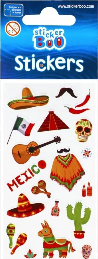 Ngjitësa dekorativë Sticker Boo World Travel 489560, set me 3 variante, shumëngjyrësh