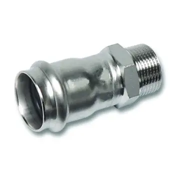Set adapterësh SANHA NiroSan 9243G, 15mm x 1/2", çelik inox, pres