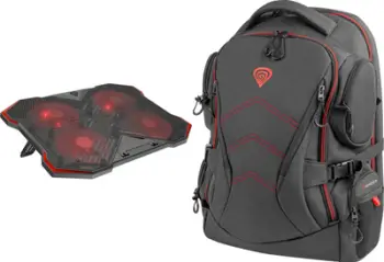 Set aksesorë gaming Genesis OXID 260 Pallad 550, bazë ftohëse laptopi, shpinore 17.3", e zezë e kuqe