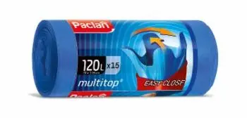 Thasë mbeturinash Paclan Multitop, 120L, 75 copë, blu