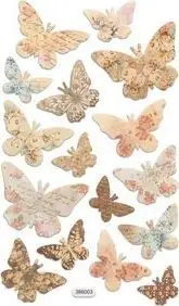 Ngjitëse shkumëze Dalprint Butterflies, 16 copë, shumëngjyrëshe