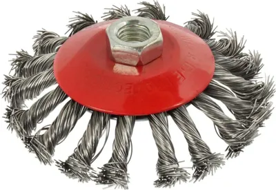 Furçë radiale GEKO kupë 115mm, filetë M14, çelik, e kuqe - 1