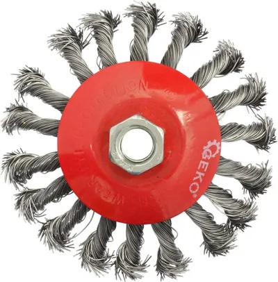 Furçë radiale GEKO kupë 115mm, filetë M14, çelik, e kuqe - 2