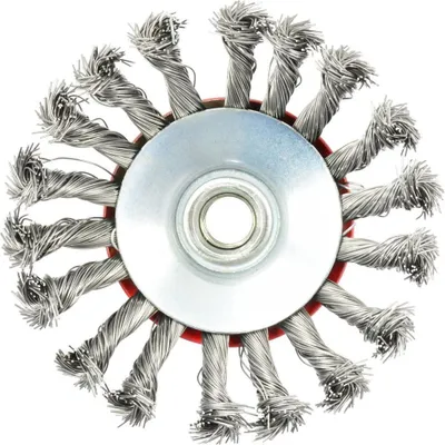 Furçë radiale GEKO kupë 115mm, filetë M14, çelik, e kuqe - 3