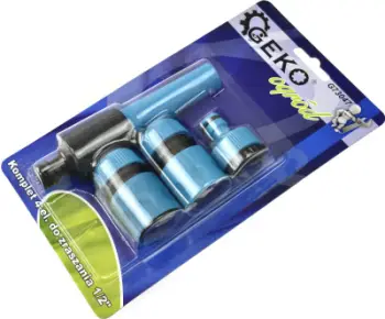 Set aksesorësh për zorrë uji GEKO, 4 pjesë, për 1/2", plastike