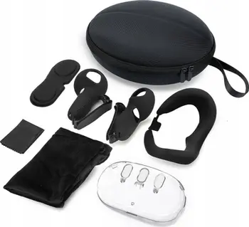 Set aksesorësh 7 në 1 për Meta Quest 3, kutí mbrojtëse, mbulesa mbrojtëse, gri