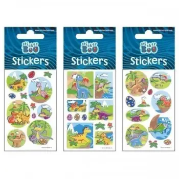 Ngjitëse Sticker Boo Silver Dinosaurs, set dekorativ, me shkëlqim, argjendi