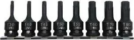 Set bit çelësa goditës Pro-Line Torx 1/2", T30–T80, 8 copë, gri - 1
