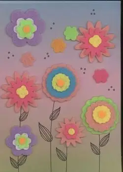 Ngjitëse dekori Arpex Felt Stickers Flowers WN1847, formë lulesh, me ngjitës vetëngjitës, shumëngjyrëshe