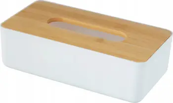 Kuti faculetash WENKO Rotello, kapak bambuje, plastike, e bardhë natyrale