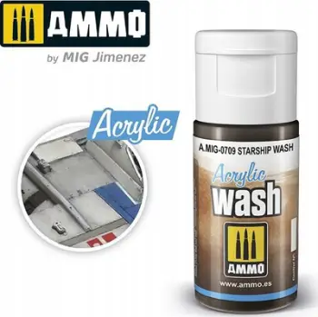 Ngjyrë akrilike Ammo Mig 0709 Starship Wash, 15ml, e errët