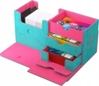 Kuti kartelash Gamegenic The Academic 133+ XL, mbajtëse aksesorësh, teal dhe rozë