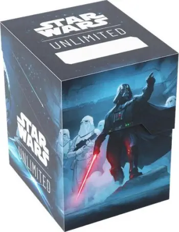 Kuti kartash Gamegenic Star Wars Unlimited Soft Crate Darth Vader, për 1 kuvertë, me kuti zhetonash, me dizajn Darth Vader