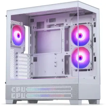 Kuti gaming Phanteks XT View Matrix Mid Tower ATX, ekran LED 600, xham i kalitur, USB C 3.2 Gen2, 3 ventilatorë D RGB, e zezë