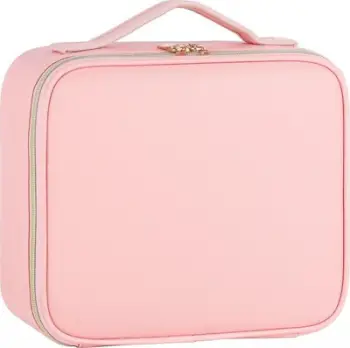 Kuti grim OSOM Professional Cosmetic Case With Lighted Mirror OSOMP040RG, me pasqyrë me drita, rozë