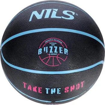 Set basketbolli Nils BUZZER NPK251 me pompë NPP200, madhësia 5, gome, i zi