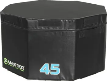 Kuti kërcimi plyometrik Master Jump Box, 45 cm, antirrëshqitëse, e zezë