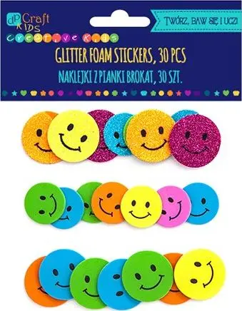 Ngjitëse shkumë me shkëlqim Smiles, 30 copë, shumëngjyrëshe