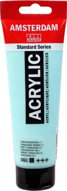 Ngjyrë akrilike Amsterdam Turquoise Green Light, tub 120 ml, jeshile turquoise