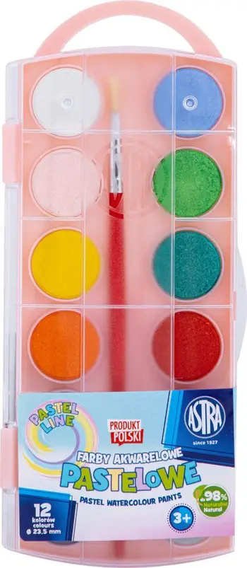 Ngjyra uji Astra Pastel, set 12 ngjyra