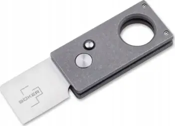 Thikë Boker Plus Cigar Cutter, çelik 440C, dorezë titani, gri