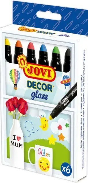 Ngjyra dekorative për xham Jovi, 6 ngjyra, për sipërfaqe jo poroze