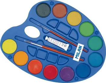 Set akuareli Milan Painter's Palette, 12 ngjyra, disqe 25mm, shumëngjyrësh