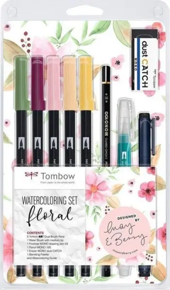 Set akvareli Tombow Floral Theme WCS FL 67131TW, 10 pjesë, shumëngjyrësh