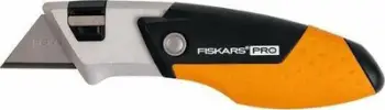 Thikë universale Fiskars CarbonMax Folding Blade Compact FS1062939, dorezë SoftGrip, trup metalik, portokalli