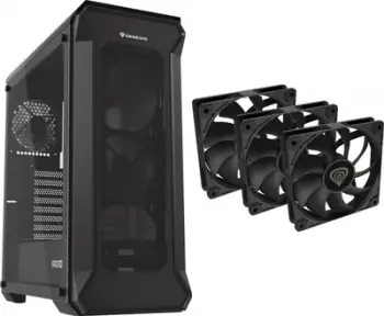 Kuti kompjuteri Genesis Irid 505 V2 MIDI Tower, xham i temperuar, me 3 ventilatorë Oxal 120, e zezë
