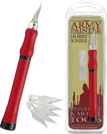 Thikë hobi Army Painter Hobby Knife, për miniatura, me tehe rezervë, gri