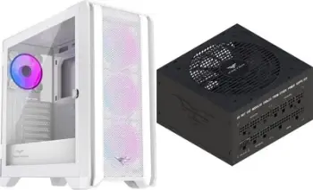Kuti kompjuteri PREYON Nest Windy+, Midi Tower, USB Type C, e bardhë me furnizim PREYON Eagle Power Gold 750W
