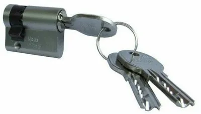 Cilindër bravë CYLINDER LOCK 40mm 30x10, 5 çelësa, krom, argjendtë - 1