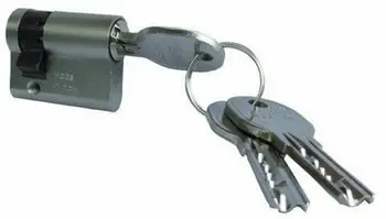 Cilindër bravë CYLINDER LOCK 40mm 30x10, 5 çelësa, krom, argjendtë