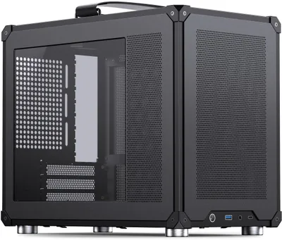 Kuti PC Jonsbo C6 MAX, Mini Tower, Micro ATX, xham i temperuar, e zezë - 1