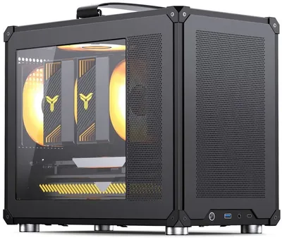 Kuti PC Jonsbo C6 MAX, Mini Tower, Micro ATX, xham i temperuar, e zezë - 2