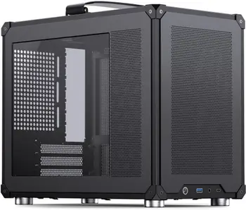 Kuti PC Jonsbo C6 MAX, Mini Tower, Micro ATX, xham i temperuar, e zezë