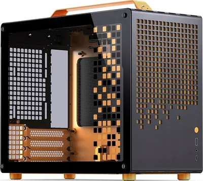 Kuti kompjuterike Jonsplus Z20, Micro ATX, me dorezë bartëse, e zezë portokalli - 3