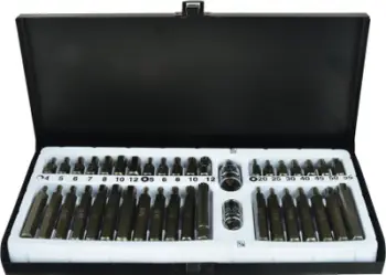 Set bitash Torx GEKO G10030, 40 copa, CrV, kuti metalike e zezë