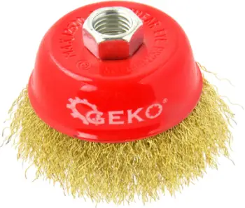 Furçë teli Geko G00590, 75mm 3", bronzi, M14