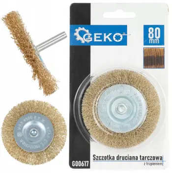 Furçë teli rrethore GEKO G00617, 80mm, fibra bronzi, me shpinë