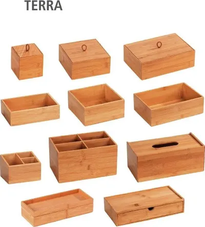 Kuti organizuese Terra Bamboo, 3 ndarje, bambu, kafe - 2