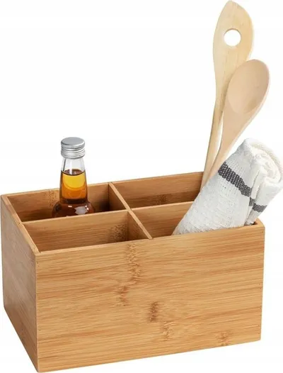 Kuti organizuese Terra Bamboo, 3 ndarje, bambu, kafe - 3