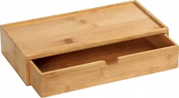 Kuti organizuese banjo Wenko Terra Bamboo M, 1 ndarje, me kapak, bambu kafe