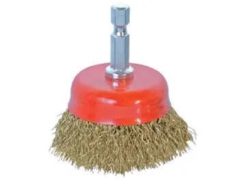 Furçë teli kupë Modeco MN-69-193, 75mm, bosht 1/4", bronzi