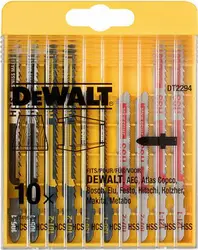 Set brisqesh sharrë lëkundëse Dewalt, 10 copë, për dru dhe metal