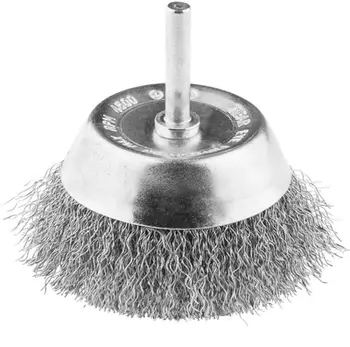 Furçë teli Butt Wire Brush, 70mm, tel i valëzuar INOX, bosht 6mm