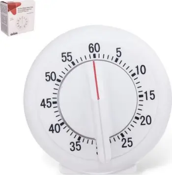 Timer kuzhine mekanik, deri 60 minuta, kompakt, i bardhë