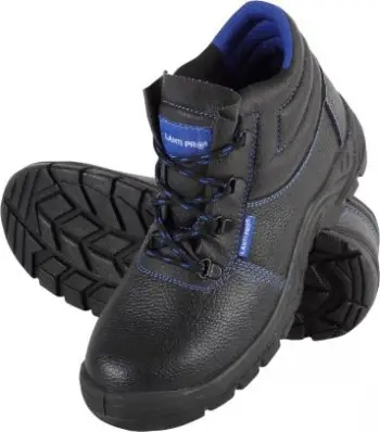 Çizme pune Lahti Pro L30116, lëkurë, mbrojtëse me majë çeliku, të zeza blu, 39